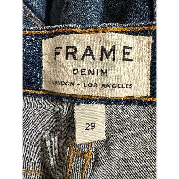 Frame Le Skinny De Jeanne Distressed Stretch Denim Jeans Park Jefferson Size 29 - Picture 5 of 12